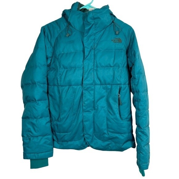 The North Face Womens Teal Goose Down hooded Coat XS - Picture 1 of 10
